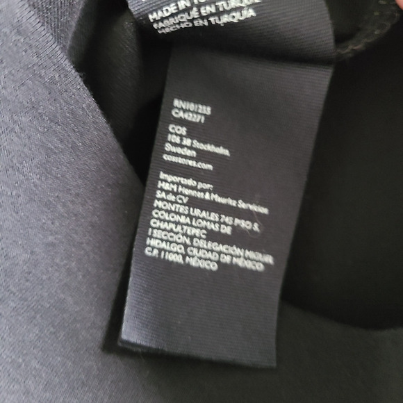 COS One Shoulder Dress SZ XS Cotton Blend Knee Length Modern Timeless Minimalist - Picture 12 of 12